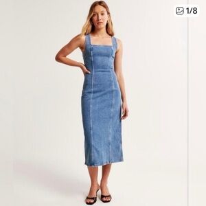 Blue Denim Midi Dress